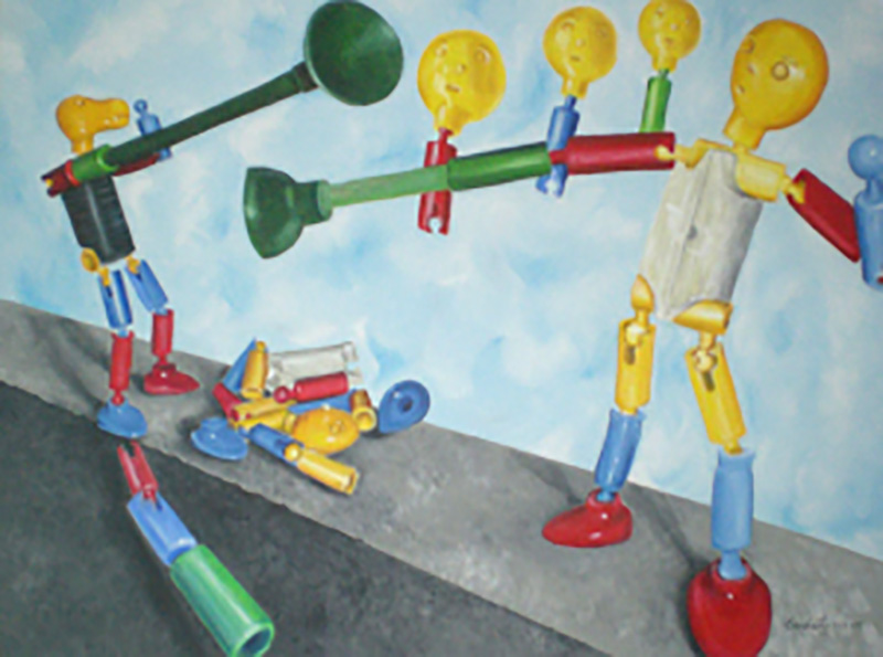 Twisted toy painting of Crazy Ikes